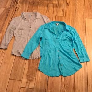 Two Express button down shirts size S
